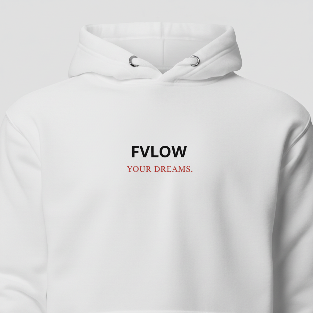 FVLOW White Hoodie Close-up